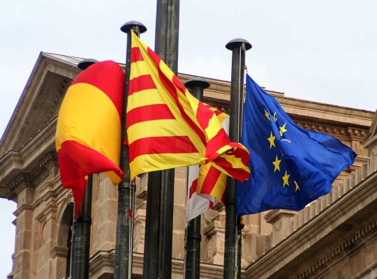 Vlaggen van Catalonië, Spanje en Europa
